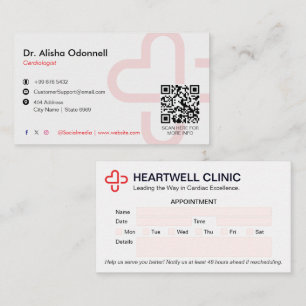 Cardiology Clinic Business   Clean Appointment Card