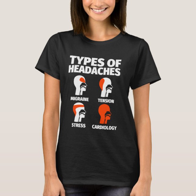 Cardiology Funny Sayings Headache Meme T-Shirt (Front)