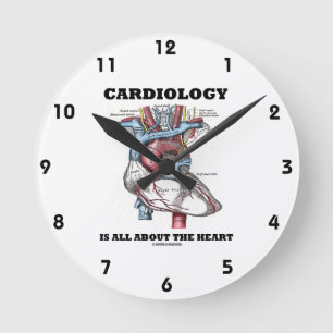 Cardiology Is All About The Heart (Anatomical) Round Clock