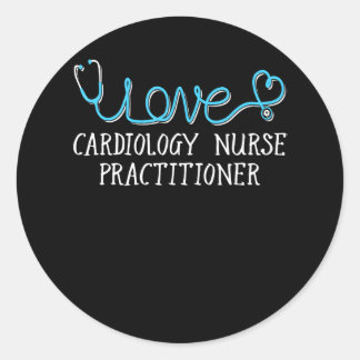 Cardiology Nurse Practitioner Stethoscope Classic Round Sticker