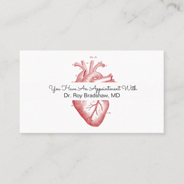 Cardiology Or Cardiologist Appointment Card (Front)