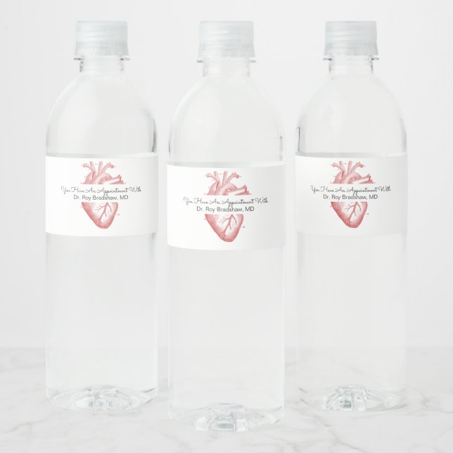 Cardiology Or Cardiologist Water Bottle Label (Bottles)