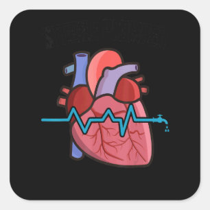 Cardiology Sterile Plumber Cardiologist Heart Nurs Square Sticker