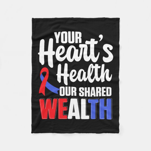 Cardiovascular Support Wear Red Heart Health Aware Fleece Blanket (Front)