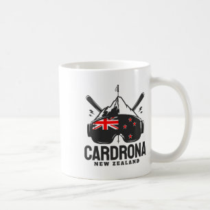 Cardrona New Zealand Ski Resort Retro Skiing Coffee Mug