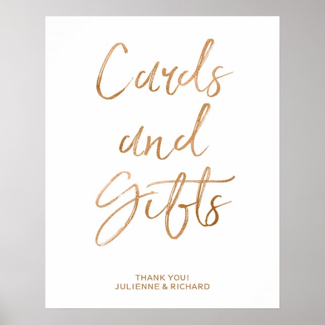 Cards and Gifts 8x10 Rose Gold Wedding Sign (Front)