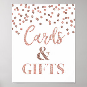 Cards and Gifts Baby Shower Sign Rose Gold