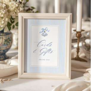 Cards and Gifts Blue Christmas Bridal Shower  Poster