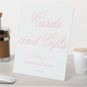 Cards And Gifts Chic Modern Pink Wedding Pedestal Sign