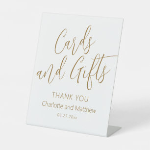 Cards And Gifts Chic Modern Wedding Event Pedestal Sign
