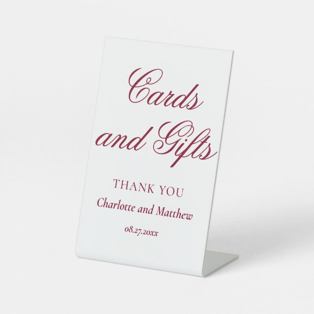 Cards And Gifts Chic Modern Wedding Event Pedestal Sign (Front)