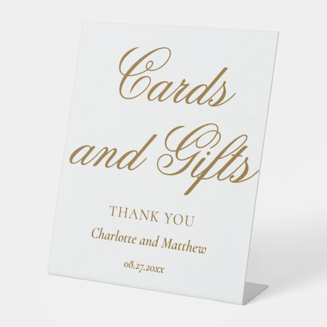 Cards And Gifts Chic Modern Wedding Event Pedestal Sign (Front)
