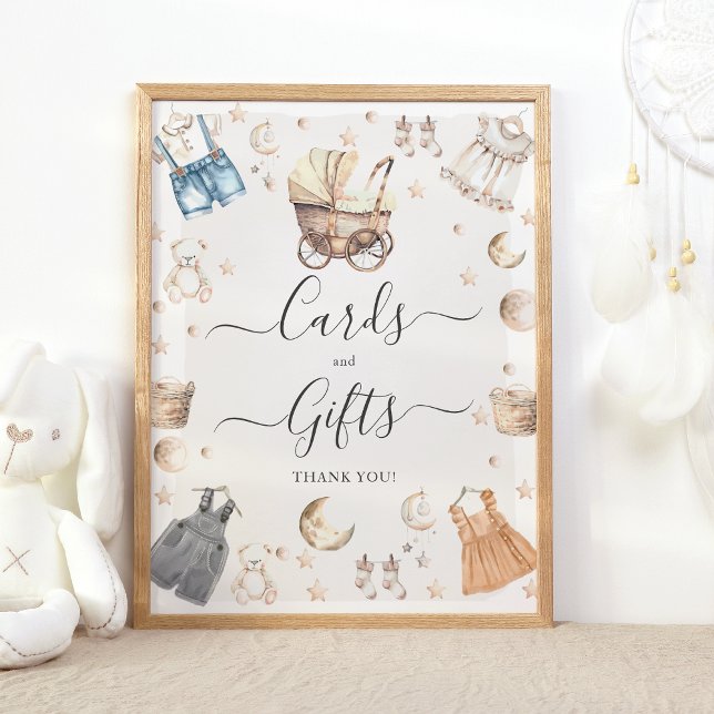 Cards and Gifts Clothes Boho Gender Reveal Poster (Creator Uploaded)
