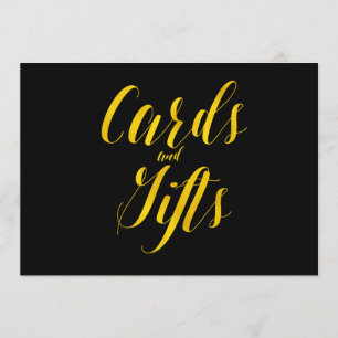"Cards and Gifts" Faux Gold Foil Chic Wedding Sign Invitation
