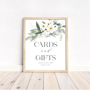 Cards and Gifts Floral Baby Shower Table Sign