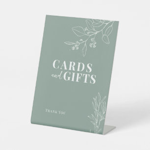 Cards and Gifts Floral Sage Green Wedding Sign