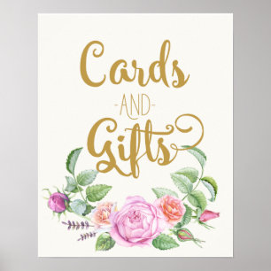 cards and gifts floral wedding pink rose sign