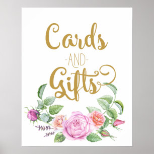 cards and gifts floral wedding pink rose sign