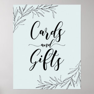 Cards And Gifts Hand Drawn Branches Poster