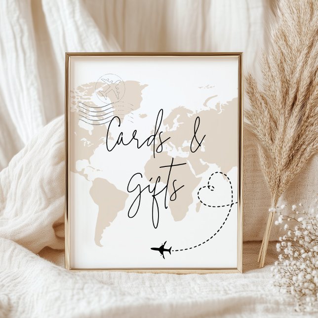 Cards and Gifts map airplane baby shower poster (Creator Uploaded)