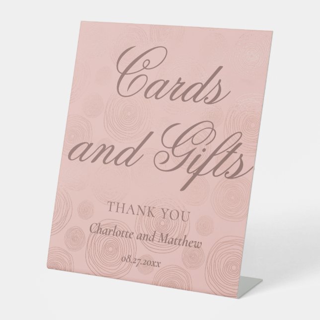 Cards And Gifts Modern Chic Wedding Event Pedestal Sign (Front)