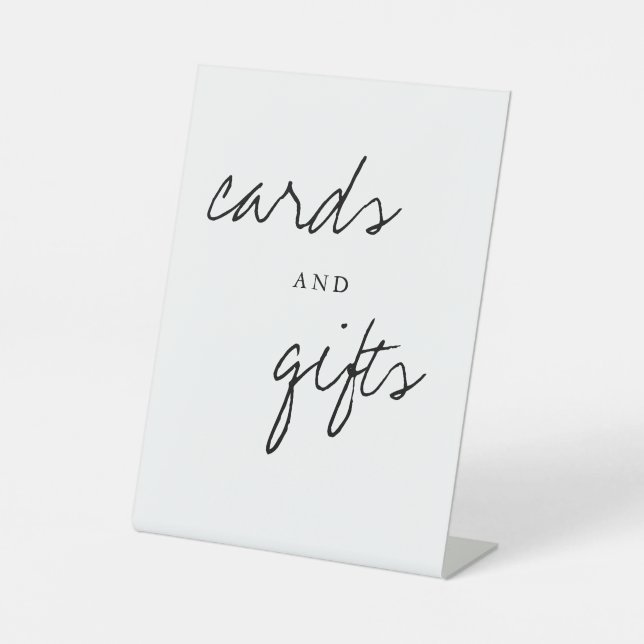 Cards and Gifts Modern Simple Wedding Table Pedestal Sign (Front)