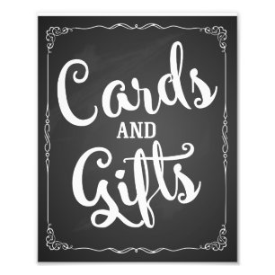 cards and gifts party wedding sign