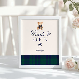 Cards and gifts Preppy Teddy Bear Plaid Poster