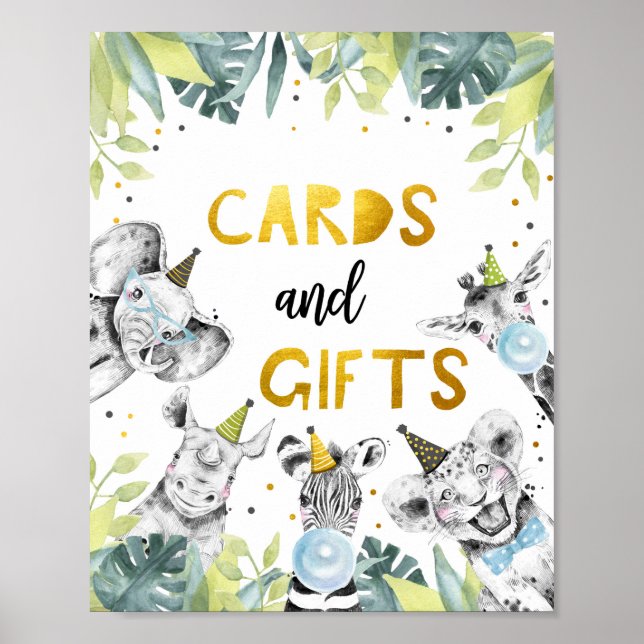 Cards and Gifts Safari Party Animals Birthday Sign (Front)