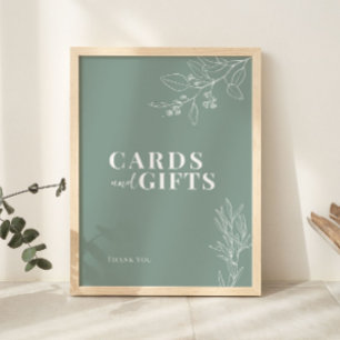 Cards and Gifts Sage Green Wedding Sign
