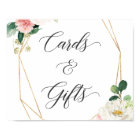 Cards and Gifts Sign Elegant Blushing Chic Floral