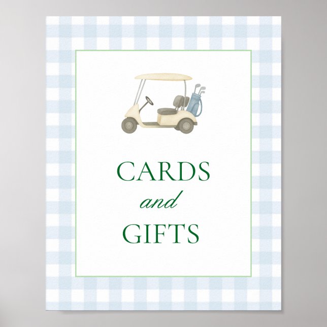 Cards and Gifts Sign Golf Theme (Front)