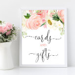 Cards and gifts sign pink gold elegant floral<br><div class="desc">For more advanced customization of this design,  simply select the "Edit using Design Tool" button above!</div>