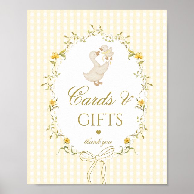 Cards and gifts Silly Goose gender neutral gingham Poster (Front)
