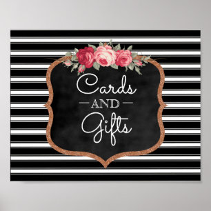 Cards and Gifts Wedding Sign Chalkboard Roses