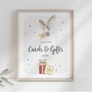 Cards and Gifts Wizard Party Sign