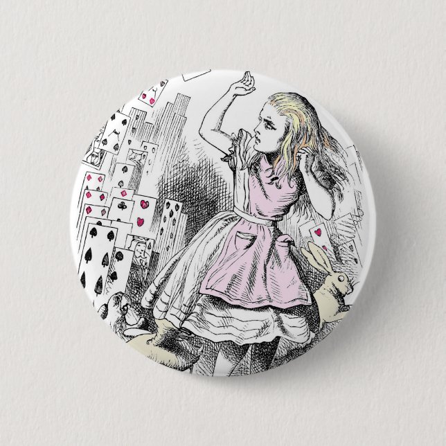 Cards attacking Alice 2 Inch Round Button (Front)