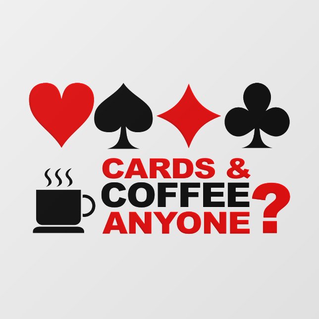 Cards & Coffee Window Cling (Sheet)