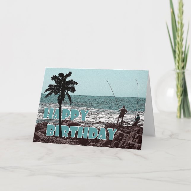 Cards - Fishing & anglers birthday (Front)