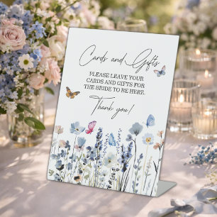 Cards & Gifts Bluebell Wildflowers Bridal Shower Pedestal Sign
