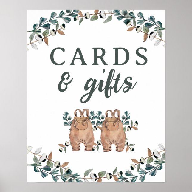 Cards & Gifts Boho Gender Neutral Twins  Poster (Front)