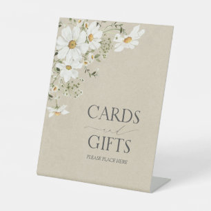 Cards & Gifts Elegant Rustic Daisy Bridal Shower Pedestal Sign