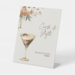 Cards & Gifts Espresso Martini Bridal Shower Pedestal Sign