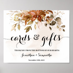 Cards & Gifts Fall Autumn Wedding Shower Sign