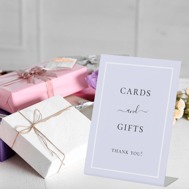 Cards gifts gold party lavender pedestal sign (Creator Uploaded)