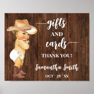 Cards & Gifts Little Cowboy Baby Shower Sign