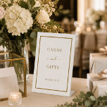 Cards gifts party ivory pedestal sign<br><div class="desc">A soft ivory, cream coloured background. Text: Cards and gifts. Thank you!</div>