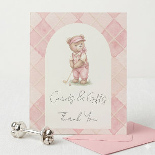 Cards & Gifts Sign Golfing Pink Baby Shower