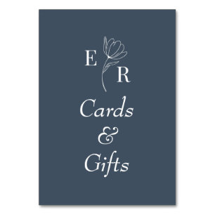 Cards & Gifts Slate Blue Floral Monogram Sign