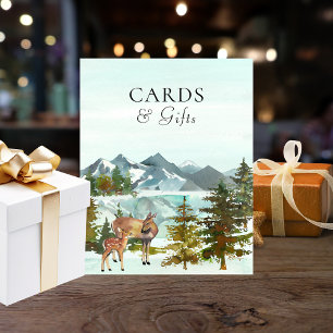 Cards & Gifts Table Rustic Deer Baby Shower Poster